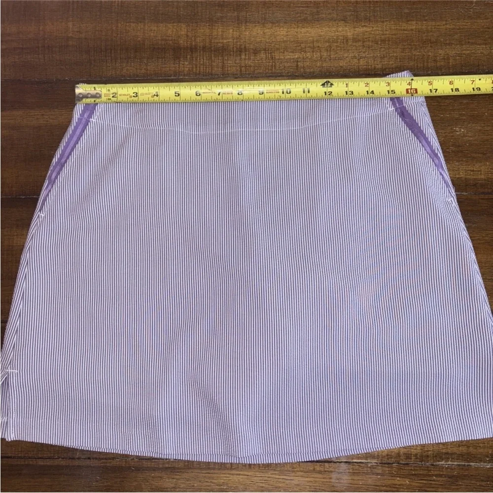 Lady Hagen Lavender Stripe Seersucker Golf Skort Size 10 - Picture 2 of 12